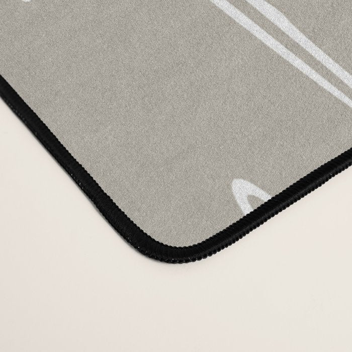 Boho Prints, Raindrops, Beige, Minimalism, Abstract Art Desk Mat Gallery Image 4