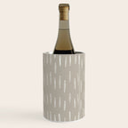 Boho Prints, Raindrops, Beige, Minimalism, Abstract Art Wine Chiller Gallery Image 3