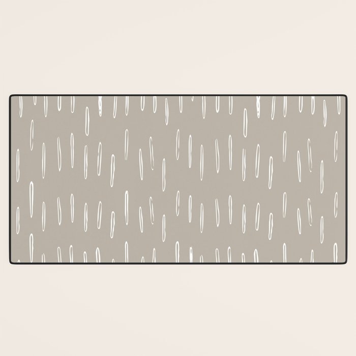 Boho Prints, Raindrops, Beige, Minimalism, Abstract Art Desk Mat Gallery Image 3