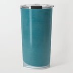 Teal White Lines Minimalist Artwork 02 Travel Mug Gallery Image 1