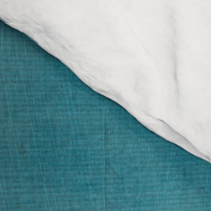 Teal White Lines Minimalist Artwork 02 Comforter Gallery Image 4