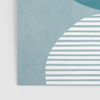 Teal White Lines Minimalist Artwork 02 Poster Gallery Image 3