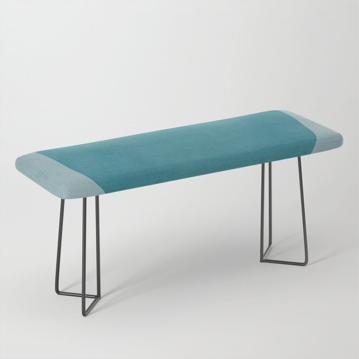 Teal White Lines Minimalist Artwork 02 Bench Gallery Image 1