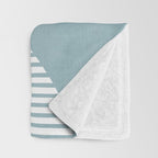 Teal White Lines Minimalist Artwork 02 Throw Blanket Gallery Image 3