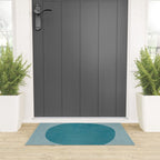 Teal White Lines Minimalist Artwork 02 Welcome Mat Gallery Image 3