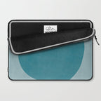Teal White Lines Minimalist Artwork 02 Laptop Sleeve Gallery Image 2