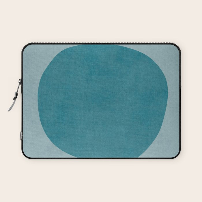 Teal White Lines Minimalist Artwork 02 Laptop Sleeve Gallery Image 1