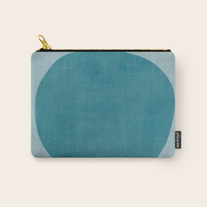 Teal White Lines Minimalist Artwork 02 Carry All Pouch Gallery Image 1