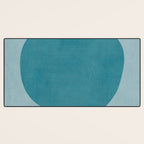 Teal White Lines Minimalist Artwork 02 Desk Mat Gallery Image 3