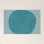 Teal White Lines Minimalist Artwork 02 Welcome Mat Gallery Image 1
