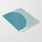 Teal White Lines Minimalist Artwork 02 Notebook Gallery Image 2