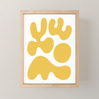 Mid Century Modern Abstract Organic Shapes 337 Yellow Mini Art Print Gallery Image 1