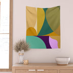 shapes mid century fall Wall Tapestry Gallery Image 2