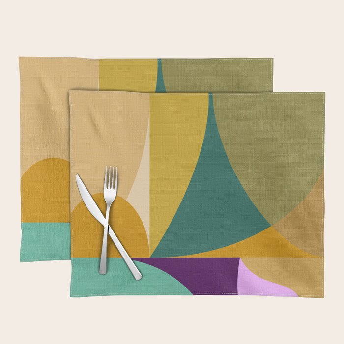 shapes mid century fall Placemat Gallery Image 1