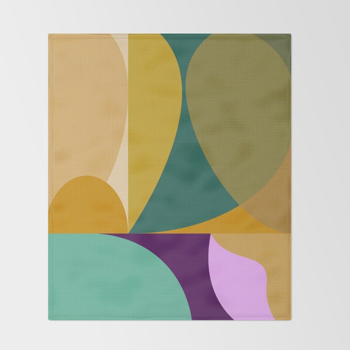 shapes mid century fall Throw Blanket Gallery Image 2