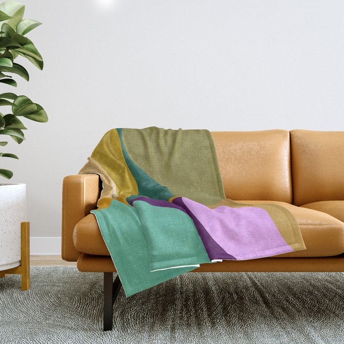 shapes mid century fall Throw Blanket Gallery Image 1