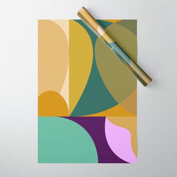 shapes mid century fall Wrapping Paper Gallery Image 1