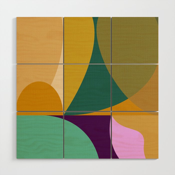 shapes mid century fall Wood Wall Art Gallery Image 1