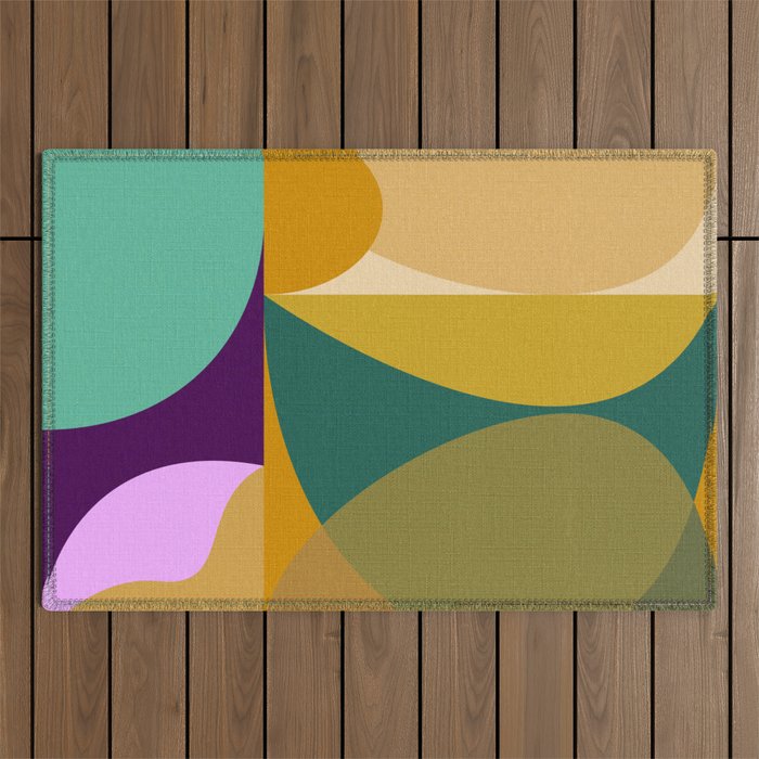 shapes mid century fall Outdoor Rug Gallery Image 1