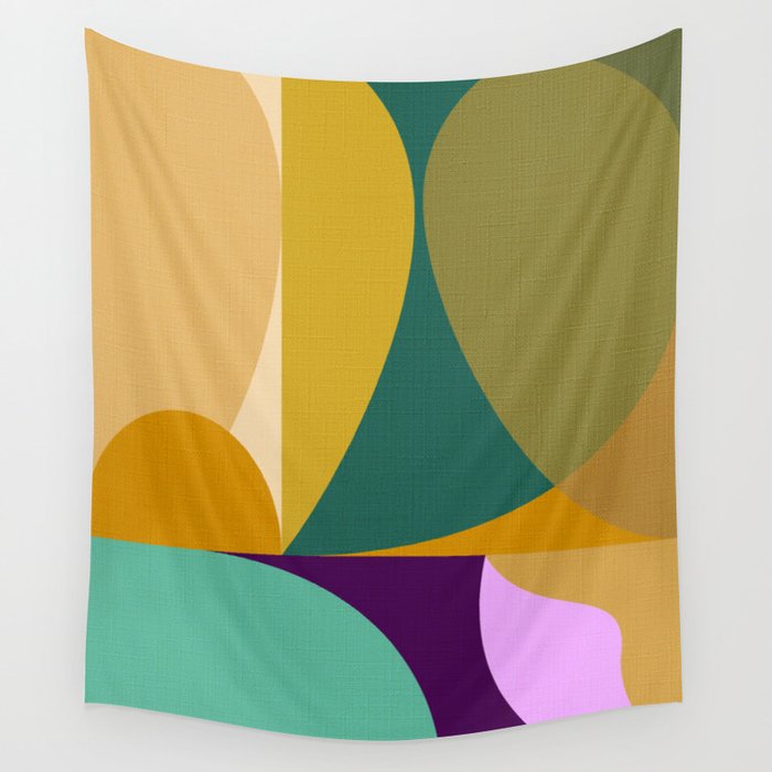 shapes mid century fall Wall Tapestry Gallery Image 4