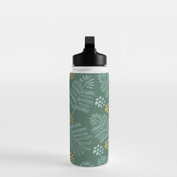 Winter & Woodsy Pine Trees in Forest Green Water Bottle Gallery Image 3