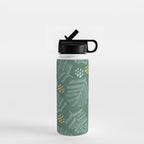 Winter & Woodsy Pine Trees in Forest Green Water Bottle Gallery Image 1