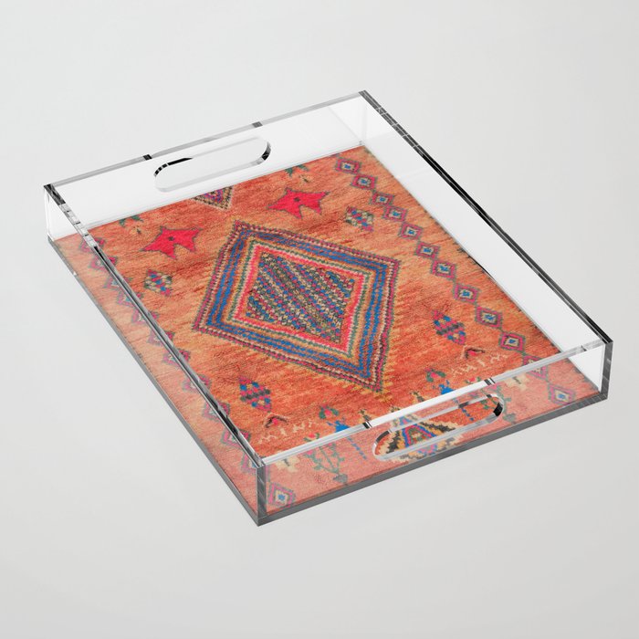 Vintage Moroccan Berber Crapet Acrylic Tray Gallery Image 1
