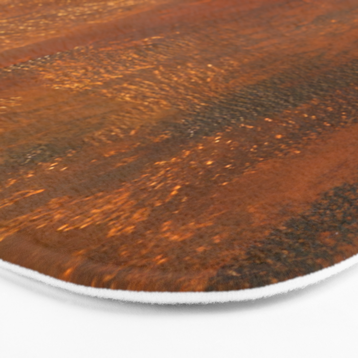 Aesthetic Rust Copper Japandi Art Bath Mat Gallery Image 3