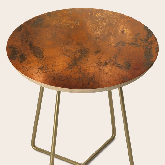 Aesthetic Rust Copper Japandi Art Side Table Gallery Image 2