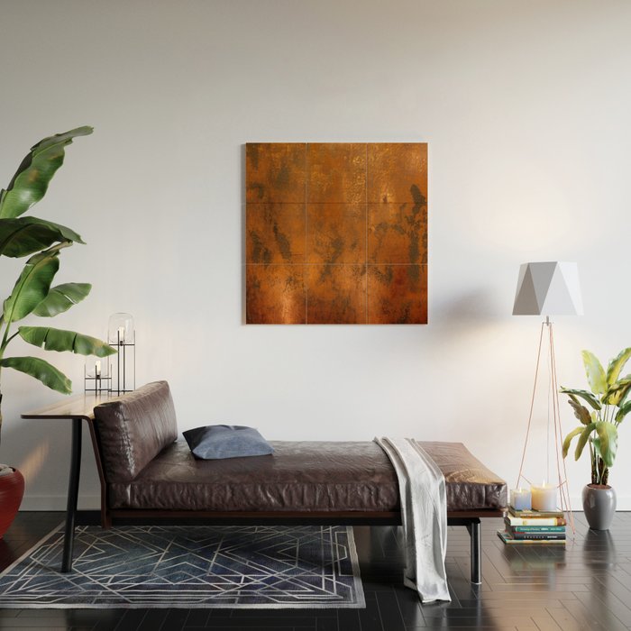 Aesthetic Rust Copper Japandi Art Wood Wall Art Gallery Image 2