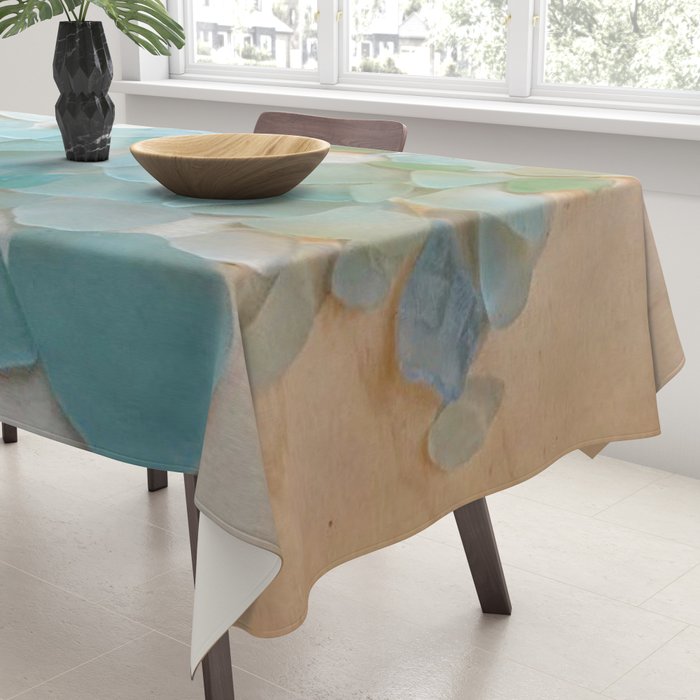 Ocean Hue Sea Glass Tablecloth Gallery Image 3