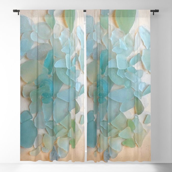 Ocean Hue Sea Glass Window Curtain Gallery Image 1
