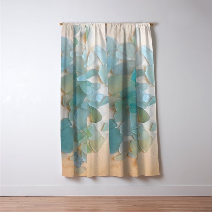 Ocean Hue Sea Glass Window Curtain Gallery Image 3