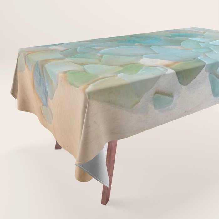 Ocean Hue Sea Glass Tablecloth Gallery Image 1
