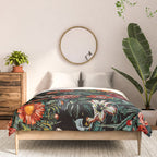 Marijuana and Floral Pattern Comforter Gallery Image 3