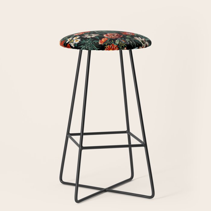 Marijuana and Floral Pattern Stool Gallery Image 1