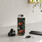Marijuana and Floral Pattern Water Bottle Gallery Image 4
