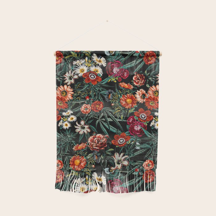 Marijuana and Floral Pattern Wall Hanging Gallery Image 1