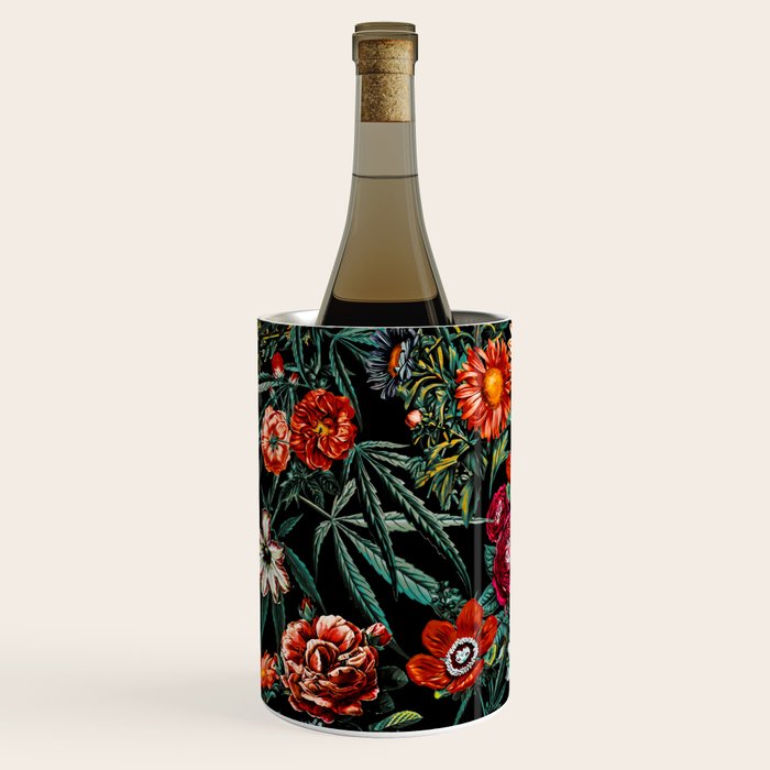 Marijuana and Floral Pattern Wine Chiller Gallery Image 1