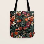 Marijuana and Floral Pattern Tote Bag Gallery Image 1
