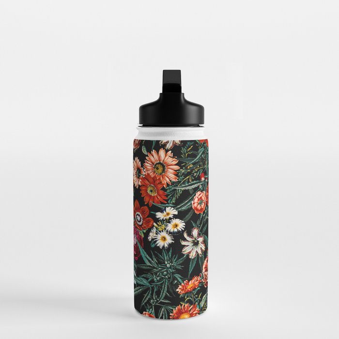 Marijuana and Floral Pattern Water Bottle Gallery Image 3