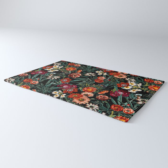 Marijuana and Floral Pattern Rug Gallery Image 3