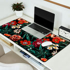 Marijuana and Floral Pattern Desk Mat Gallery Image 2