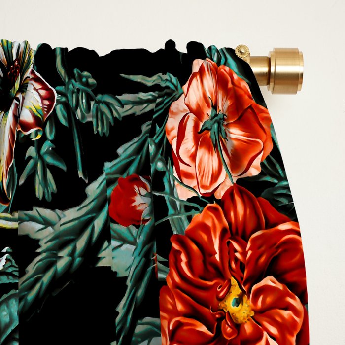 Marijuana and Floral Pattern Window Curtain Gallery Image 2