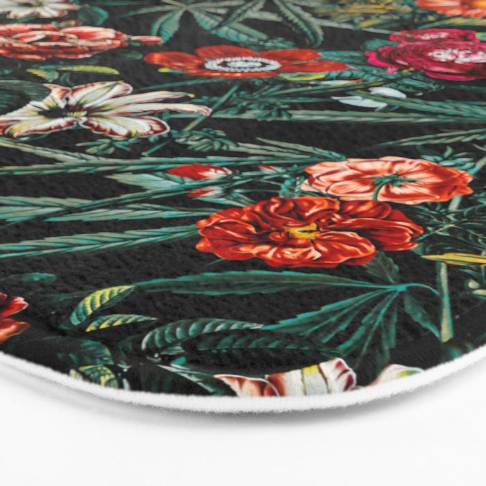 Marijuana and Floral Pattern Bath Mat Gallery Image 3