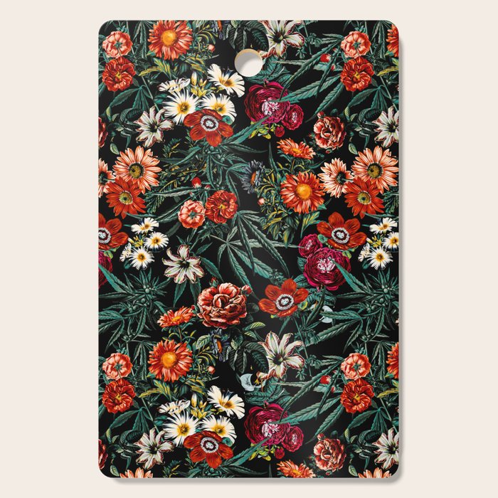 Marijuana and Floral Pattern Cutting Board Gallery Image 1