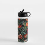 Marijuana and Floral Pattern Water Bottle Gallery Image 1