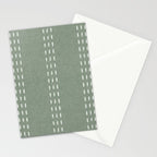 boho vertical stitch - sage Stationery Card Gallery Image 2