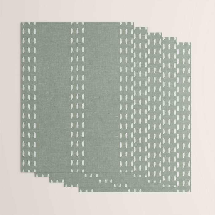 boho vertical stitch - sage Wrapping Paper Gallery Image 3