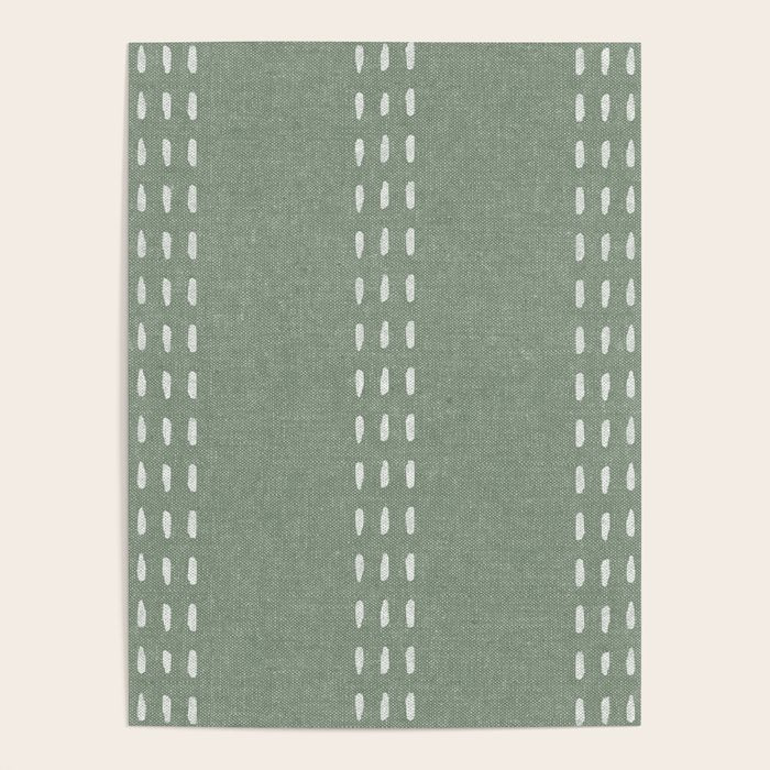 boho vertical stitch - sage Poster Gallery Image 4